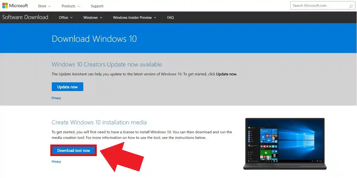 Download Windows Media Creation Tool