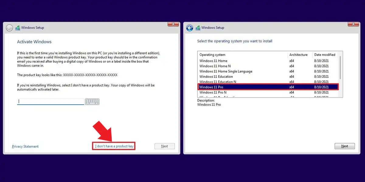 Install Windows 11 - Select language